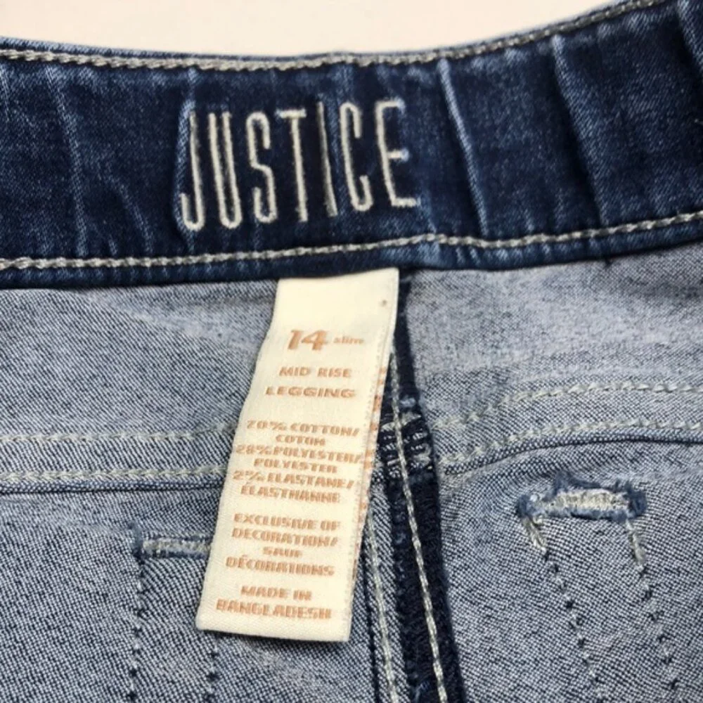 GIRLS JUSTICE MID-RISE LEGGING JEANS (GIRLS) 14x28⭐️